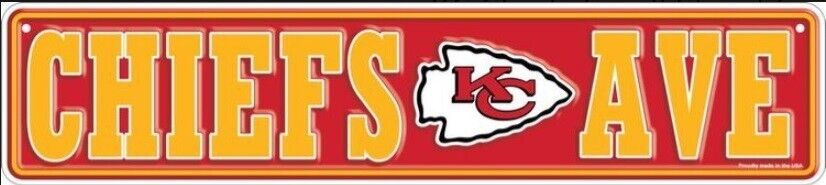 Kansas City Chiefs Ave Licensed Embossed 18" x 4" Sign NEW! Sports Mem, Cards & Fan Shop:Fan Apparel & Souvenirs:Football-NFL Cozy Home Treasures